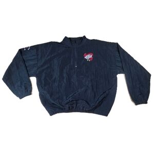 Vtg Harley Davidson NC Windbreaker USA 1/4 Zip Pullover OSFA Black Ultralight